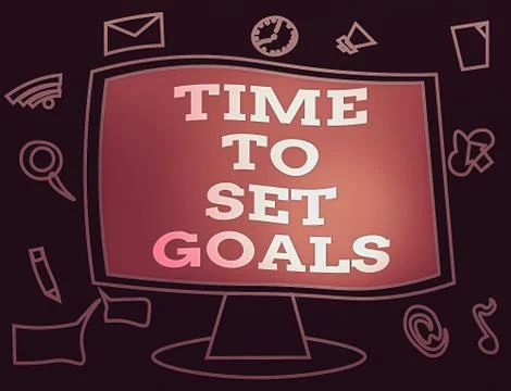 Text sign showing Time To Set Goals. Conceptual photo management tips Start 스톡 일러스트