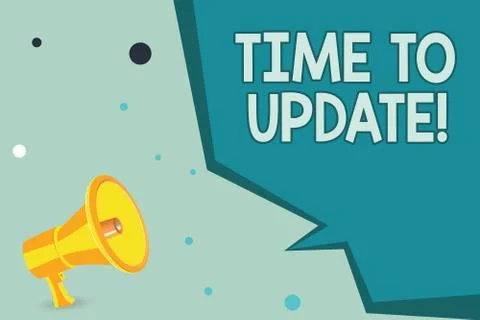 Text sign showing Time To Update. Conceptual photo improving software or product Stockillustratie