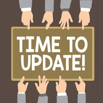 Text sign showing Time To Update. Conceptual photo improving software or product Stockillustratie