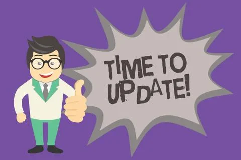 Text sign showing Time To Update. Conceptual photo improving software or product 库存插图