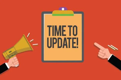 Text sign showing Time To Update. Conceptual photo improving software or product Stockillustratie