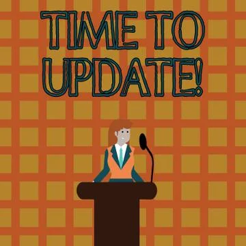 Text sign showing Time To Update. Conceptual photo this right moment to make Stockillustratie