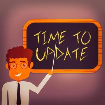 Text sign showing Time To Update. Conceptual photo System software update for 库存插图
