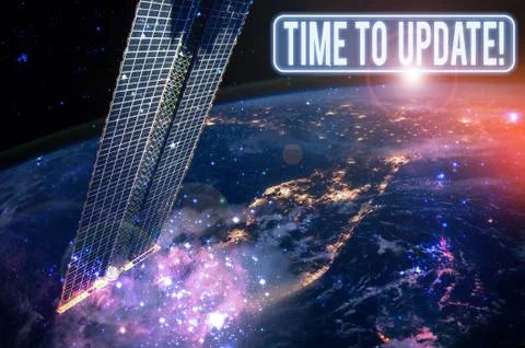 Text sign showing Time To Update. Conceptual photo the act of officially Stock Photos
