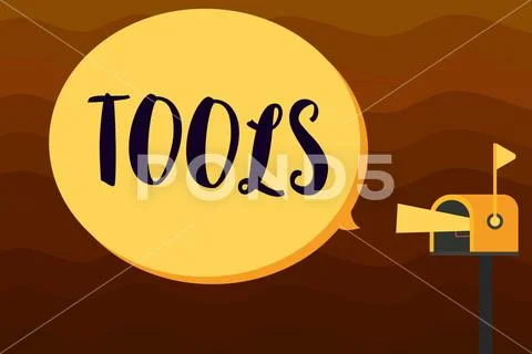 Text sign showing Tools. Conceptual photo device implement like held and used Stock Illustration