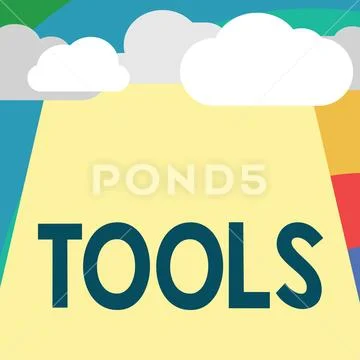 Text sign showing Tools. Conceptual photo device implement like held and used Stock Illustration
