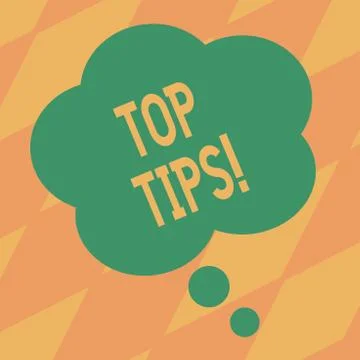 Text sign showing Top Tips. Conceptual photo small but particularly useful piece Stock Illustration