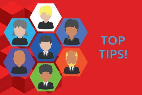 Text sign showing Top Tips. Conceptual photo small but particularly useful piece Stock Illustration