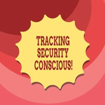 Text sign showing Tracking Security Conscious. Conceptual photo avoid situations Illustrazione stock