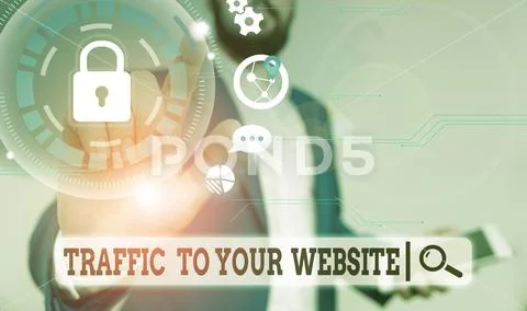 Text sign showing Traffic To Your Website. Conceptual photo Lifeblood of online Stock Photos