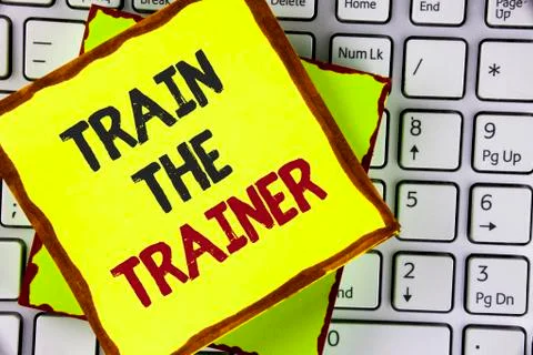 Text sign showing Train The Trainer. Conceptual photo Learning Technique Stud Stock Photos