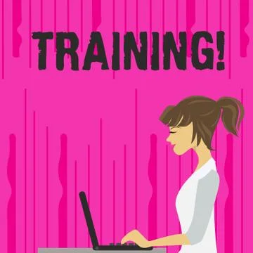 Text sign showing Training. Conceptual photo Organized activity to develop skill Stockillustratie