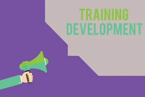 Text sign showing Training Development. Conceptual photo Learn and Expand skills Illustrazione stock