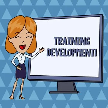 Text sign showing Training Development. Conceptual photo Learn and Expand skills Illustrazione stock