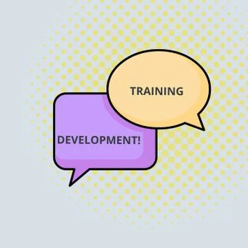 Text sign showing Training Development. Conceptual photo Learn and Expand skills Illustrazione stock