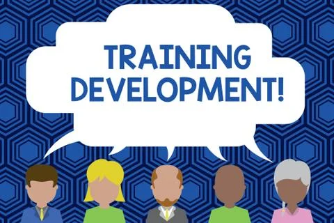 Text sign showing Training Development. Conceptual photo Learn and Expand skills Illustrazione stock