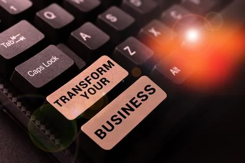 Text sign showing Transform Your Business. Concept meaning Modify energy on 스톡 사진