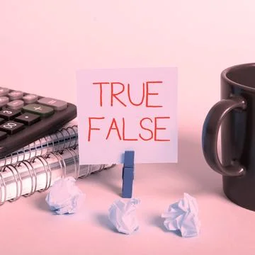 Text sign showing True False. Word for a test consisting of a series of Stock Photos