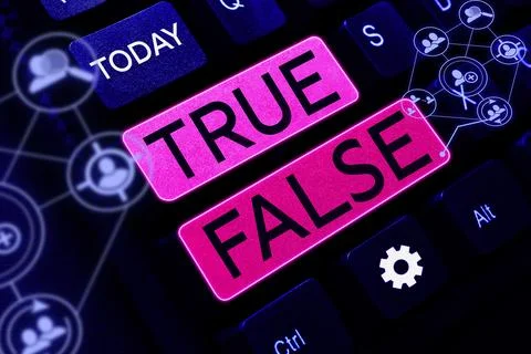 Text sign showing True False. Conceptual photo a test consisting of a series of Stock Photos