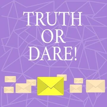 Text sign showing Truth Or Dare. Conceptual photo Tell the actual facts or be Stock Illustration