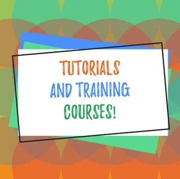 Text sign showing Tutorials And Training Courses. Conceptual photo Learning Stock Illustration