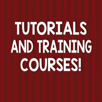 Text sign showing Tutorials And Training Courses. Conceptual photo Learning Stock Illustration