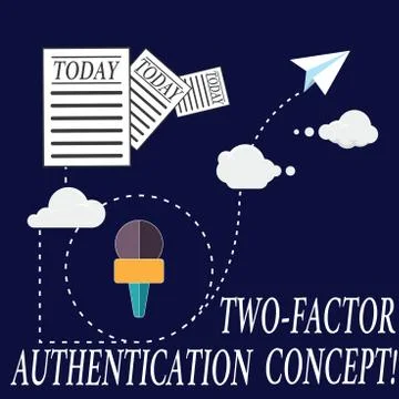 Text sign showing Two Factor Authentication Concept. Conceptual photo two ways 库存插图