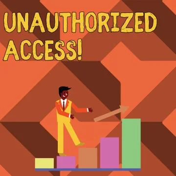 Text sign showing Unauthorized Access. Conceptual photo use of a computer or Illustrazione stock