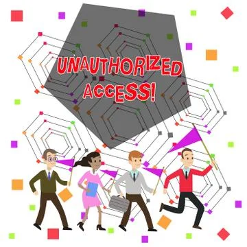 Text sign showing Unauthorized Access. Conceptual photo use of a computer or Stockillustratie