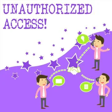 Text sign showing Unauthorized Access. Conceptual photo use of a computer or Illustrazione stock