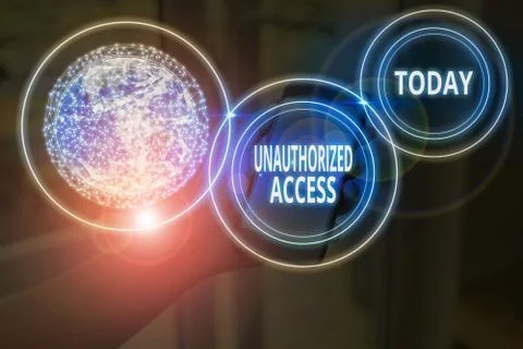 Text sign showing Unauthorized Access. Conceptual photo use of a computer or 库存照片