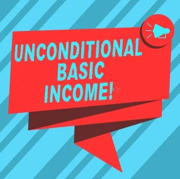 Text sign showing Unconditional Basic Income. Conceptual photo paid income 스톡 일러스트