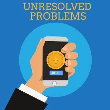 Text sign showing Unresolved Problems. Conceptual photo those Queries no one can Stock Illustration