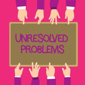 Text sign showing Unresolved Problems. Conceptual photo those Queries no one can Stock Illustration