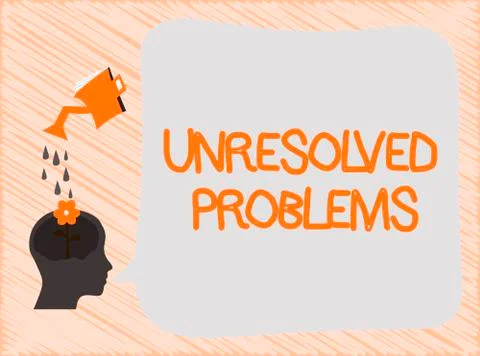 Text sign showing Unresolved Problems. Conceptual photo those Queries no one can Stock Illustration