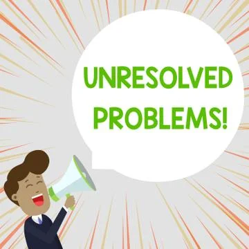 Text sign showing Unresolved Problems. Conceptual photo those Queries no one can Stock Illustration