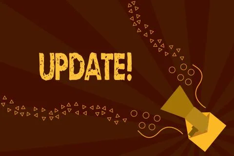 Text sign showing Update. Conceptual photo Up to date Make something more modern イラスト素材