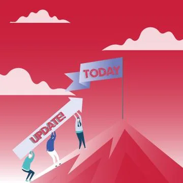Text sign showing UPDATE. Conceptual photo make something more modern or up to Stock Illustration