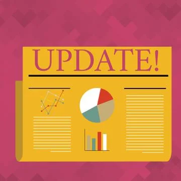 Text sign showing UPDATE. Conceptual photo make something more modern or up to Stock Illustration