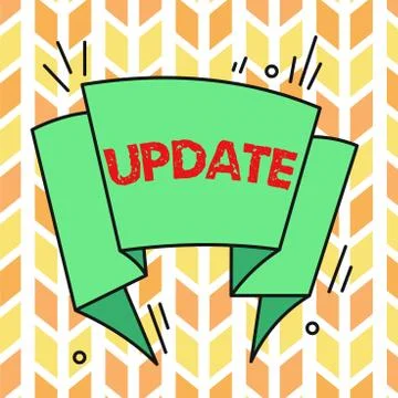 Text sign showing Update. Conceptual photo make something more modern or up to Stock Illustration