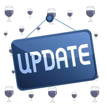 Text sign showing Update. Conceptual photo Make something more modern Adding new Illustrazione stock