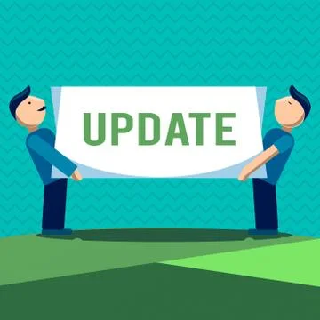 Text sign showing Update. Conceptual photo make something more modern or up to Stock Illustration