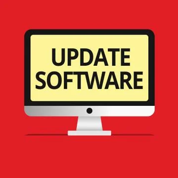 Text sign showing Update Software. Conceptual photo replacing program with a Illustrazione stock