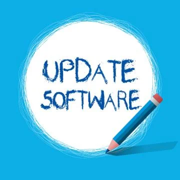 Text sign showing Update Software. Conceptual photo replacing program with a 库存插图