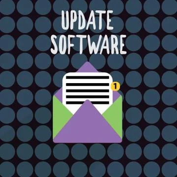 Text sign showing Update Software. Conceptual photo replacing program with a 库存插图