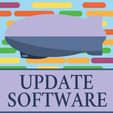 Text sign showing Update Software. Conceptual photo replacing program with a 库存插图