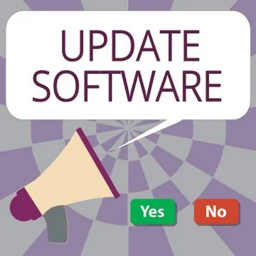 Text sign showing Update Software. Conceptual photo replacing program with a Illustrazione stock