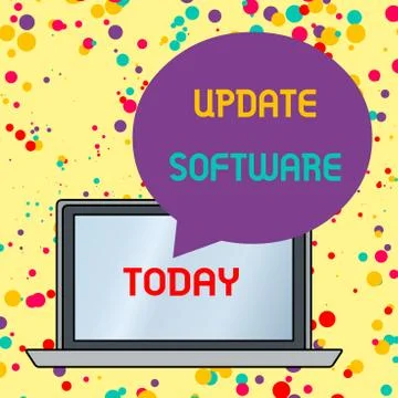 Text sign showing Update Software. Conceptual photo replacing program with a Stock Illustration