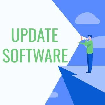 Text sign showing Update Software. Business concept an application patch fixing イラスト素材