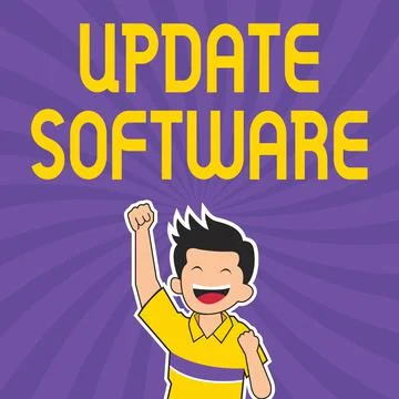 Text sign showing Update Software. Business showcase replacing program with a Stock Illustration